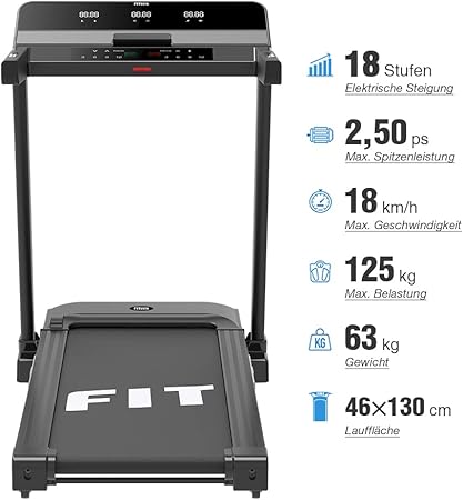 Fitifito FT600 Laufband – motorisiert, elektrisch klappbar, App-kompatibel, mit Tablethalter